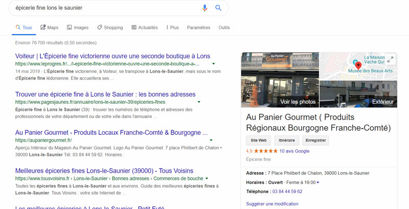 Google My Business exemple