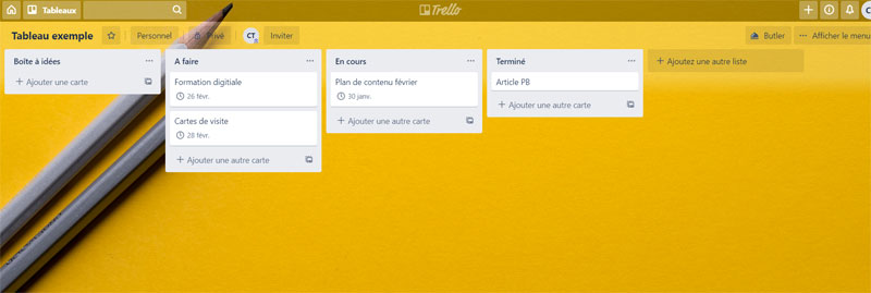Trello organisation freelance